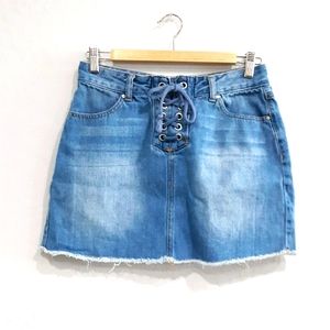 Sky and Sparrow Mini Skirt sz 9 Denim, Jean Skirt